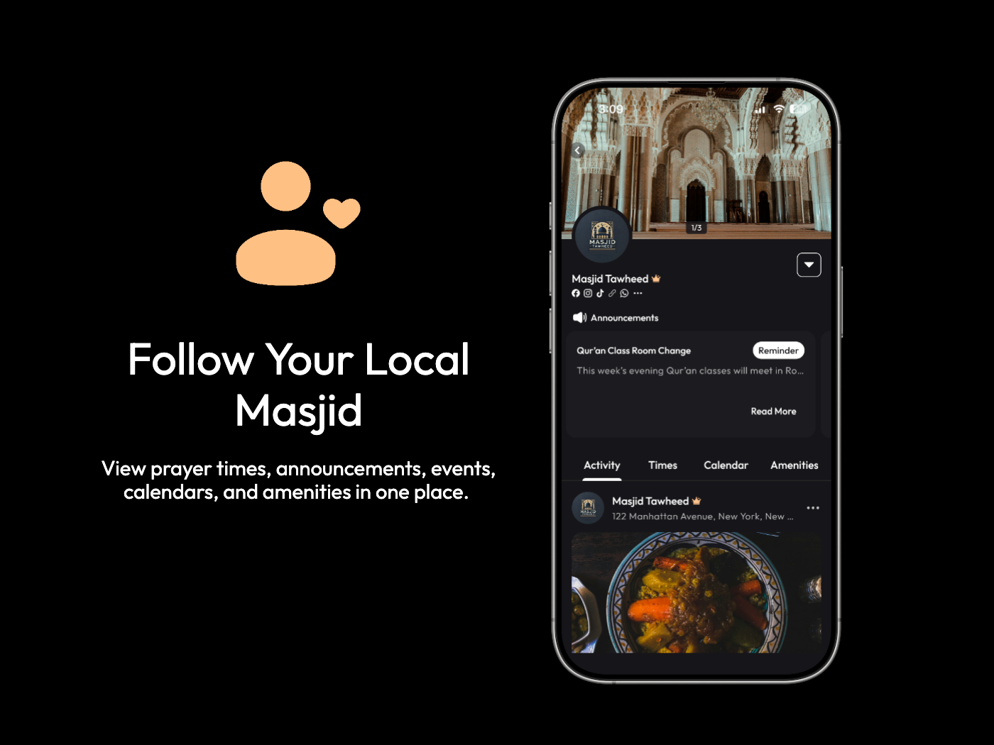 PocketMusala partnered mosques app screen